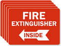 Fire Extinguisher Inside Label With Left Arrow