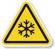 ISO W010   Freezing Hazard Symbol Label