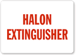 Halon Extinguisher Label