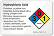 Hydrochloric Acid NFPA Chemical Hazard Label