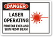 Laser Operating Protect Eyes Skin From Beam Label