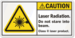 Laser Radiation Do Not Stare Beam Caution Label