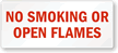 No Smoking Or Open Flames Label