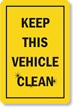 Dashboard Safety Decals, Keep this Vehicle Clean 