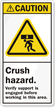 Crush Hazard Verify Support Label