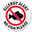 Allergy Alert No Fish Please Door Decal
