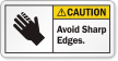 Avoid Sharp Edges ANSI Caution Label