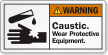 Caustic Wear Protective Equipment ANSI Warning Label