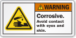 Corrosive Avoid Contact With Eyes Or Skin Label