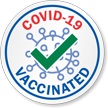 COVID 19 Vaccinated Stickers