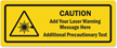 Custom Laser Warning Message Caution Label
