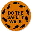 Do The Safety Walk With Footprints Graphic Label