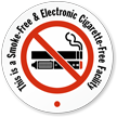 Smoke Electronic Cigarette Free Facility Label