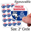 Freeze Warning Let Faucets Drip Static Cling Label