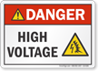 High Voltage ANSI Danger Label