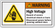 High Voltage Hazard Of Severe Electric Shock Label