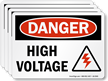 High Voltage With Graphic OSHA Danger Label