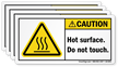 Hot Surface Do Not Touch ANSI Caution Label