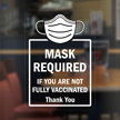Mask Required If Not Fully Vaccinated Window Decal Label
