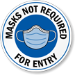 Masks Not Required For Entry Window Decal Label