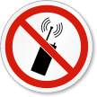 No Mobile Phones Or Transmitters ISO Prohibition Label