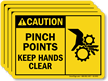 Pinch Points Keep Hands Clear Caution Label