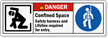 Confined Space Safety Harness And Lifeline Required Label