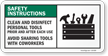 Safety Instructions Clean And Disinfect Personal Tools Sign