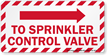 To Sprinkler Control Valve Label with Right Arrow