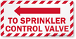 To Sprinkler Control Valve Label with Left Arrow