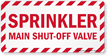 Sprinkler Main Shut Off Valve Label