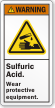 Sulfuric Acid Wear Protective Equipment Label