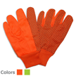 Hi Vis Knit Wrist Canvas Gloves With PVC Dots