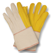 Yellow Chore Gloves With Canvas Back and PE Gauntlet Cuff
