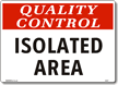 Quality Control Sign   Isolated Area