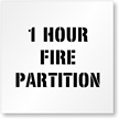 1 Hour Fire Partition Fire Safety Stencil