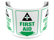 180 Degree Projecting First Aid Sign with arrow