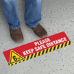 6ft Please Keep Safe Distance SlipSafe Floor Sign