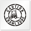 Caution Crawl Zone Floor Stencil
