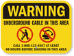 Custom Underground Cable No Digging Warning Sign
