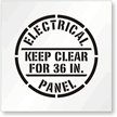 ELECTRICAL PANEL KEEP CLEAR FOR 36 IN.