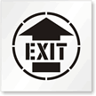 EXIT with Arrow Symbol Pavement Stencil