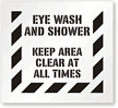 Eye Wash and Shower Keep Area Clear At All Times Stencil