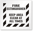 Fire Extinguisher Keep Area Clear At All Times Stencil
