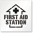 First Aid Station Arrow Stencil