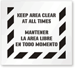 Keep Area Clear Bilingual Floor Stencil