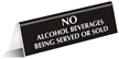 No Alcohol Office Tabletop Tent Sign