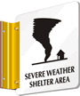 Severe Weather Shelter Area with Graphic Sign