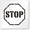 Floor Stencil   Stop (inside stop Sign graphic)