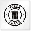 Trash, (with Graphic) Floor Stencil